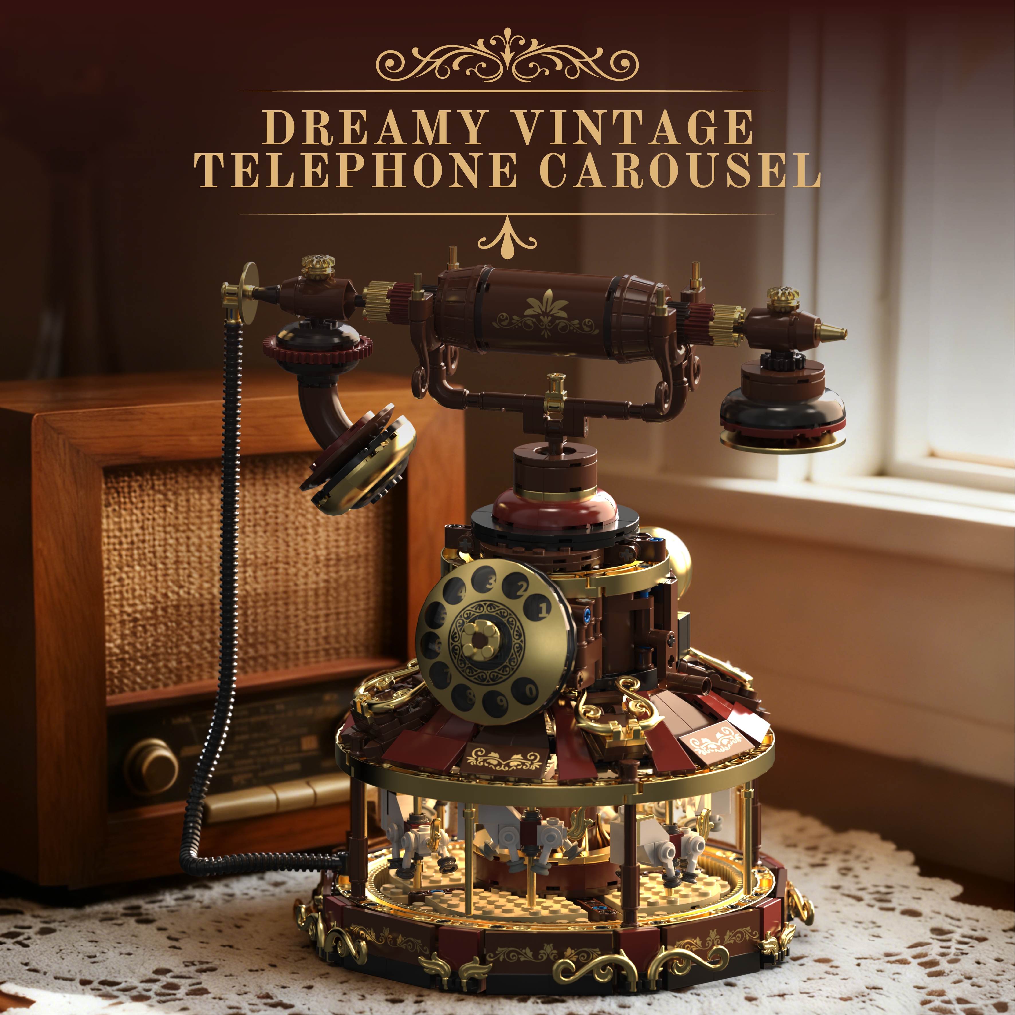 Vintage Toys Collector - Exquisite Carousel Telephone Model Blocks Set