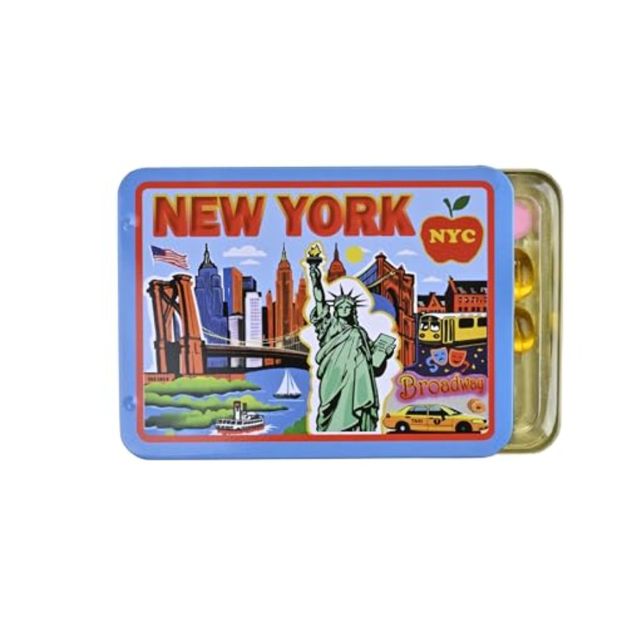 Collectible & Vintage Dolls For Christmas - New York Fridge Magnet by, Tin