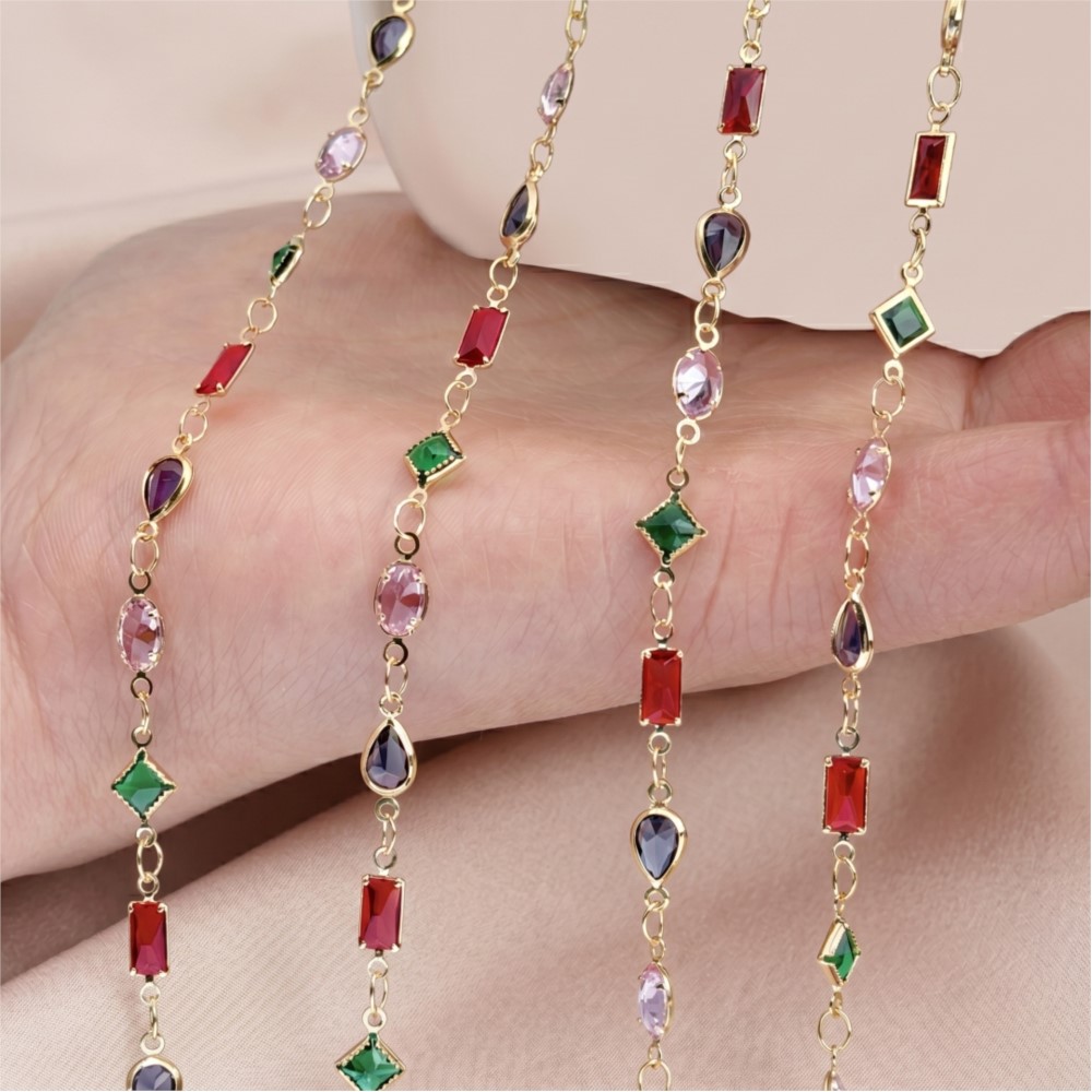 1meter Colorful Crystal Chain  - Vintage Collectibles For Sale ulasan dan harga