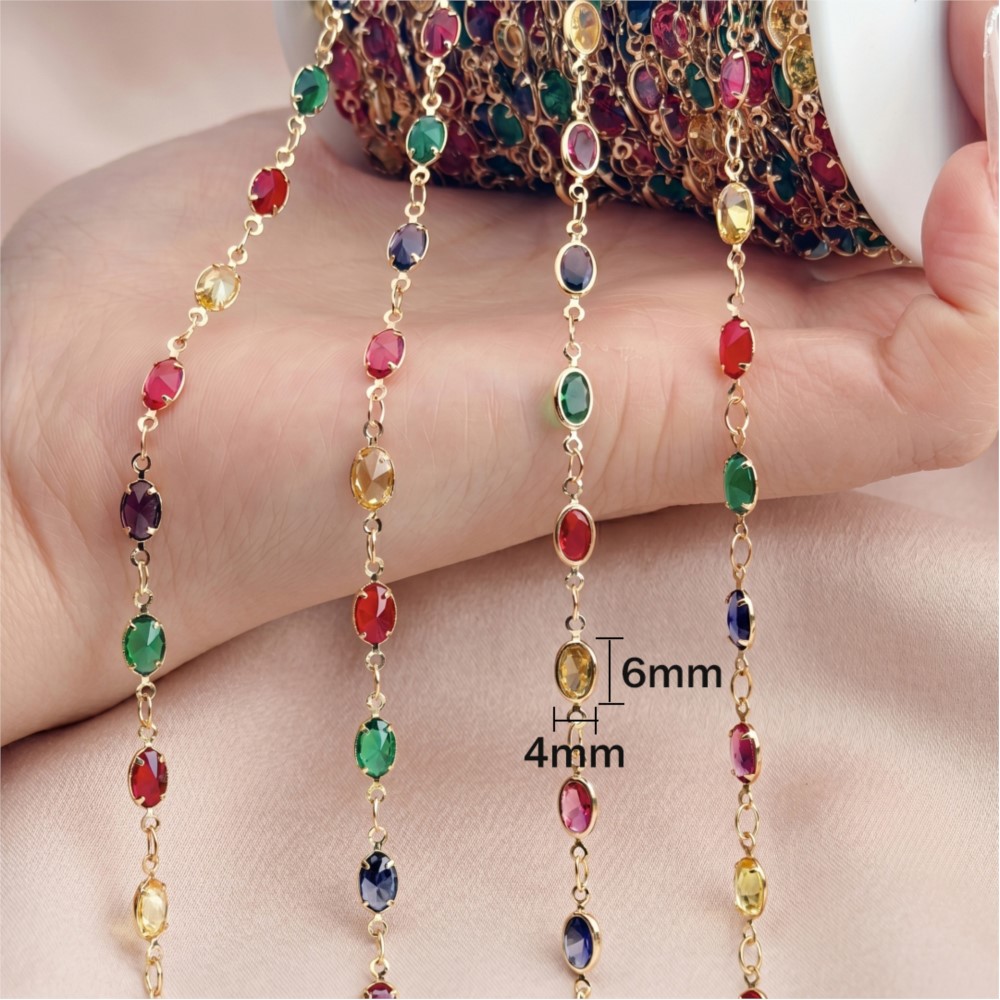 1meter Colorful Crystal Chain  - Vintage Collectibles For Sale ulasan dan harga