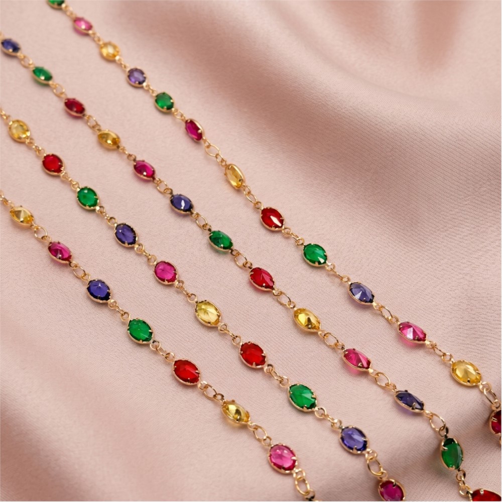1meter Colorful Crystal Chain  - Vintage Collectibles For Sale ulasan dan harga