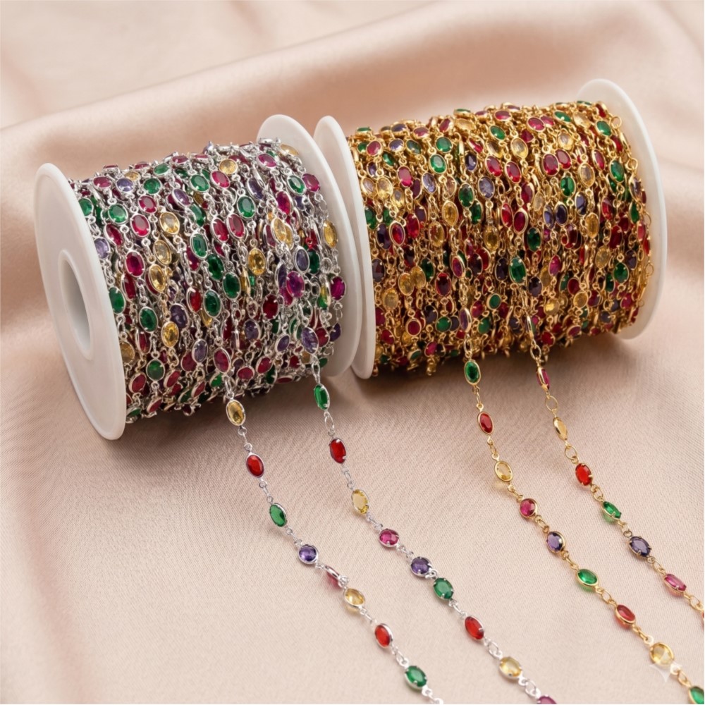 1meter Colorful Crystal Chain  - Vintage Collectibles For Sale ulasan dan harga