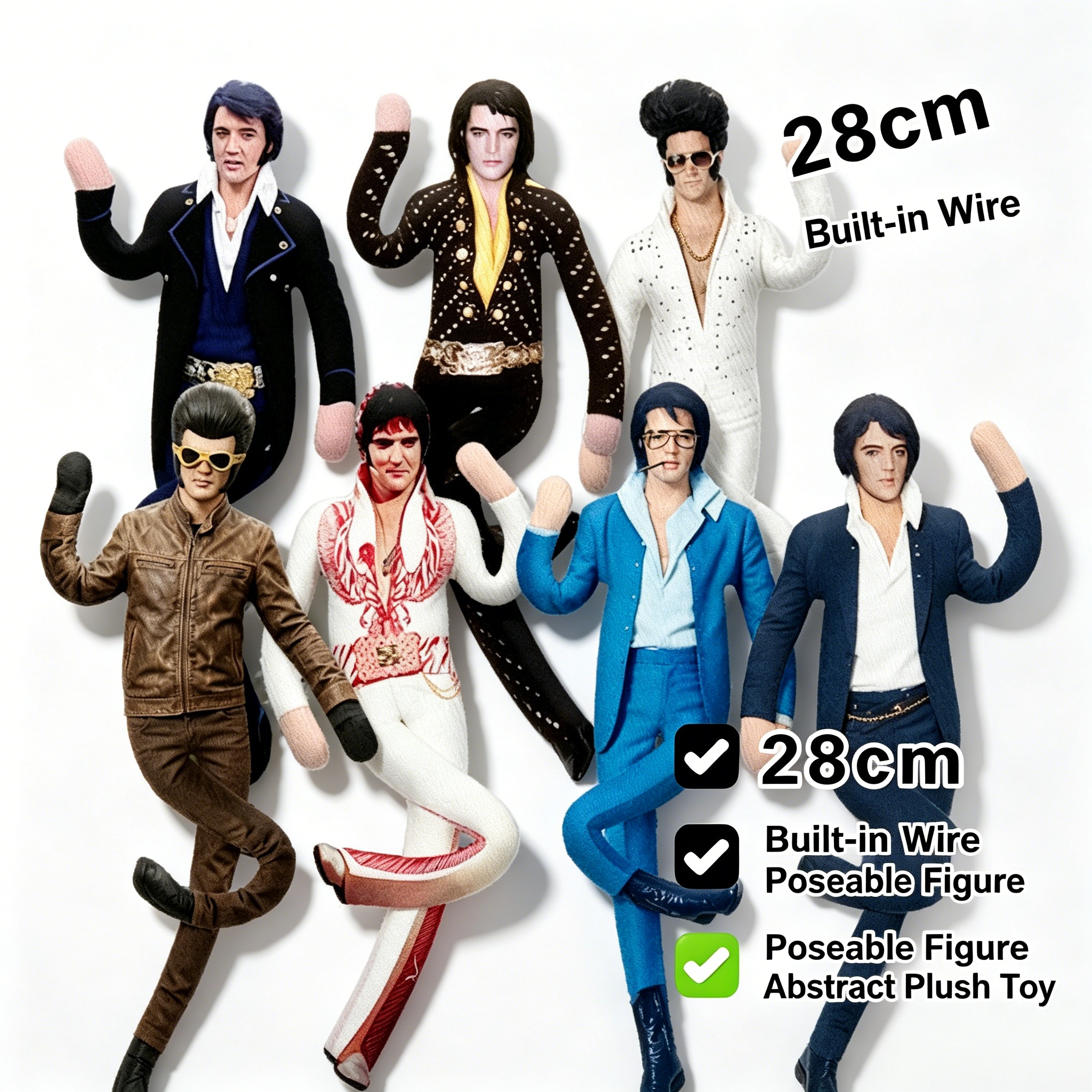 Elvis Plush Doll Built-in Wire - Collectible & Vintage Dolls For Christmas ulasan dan harga