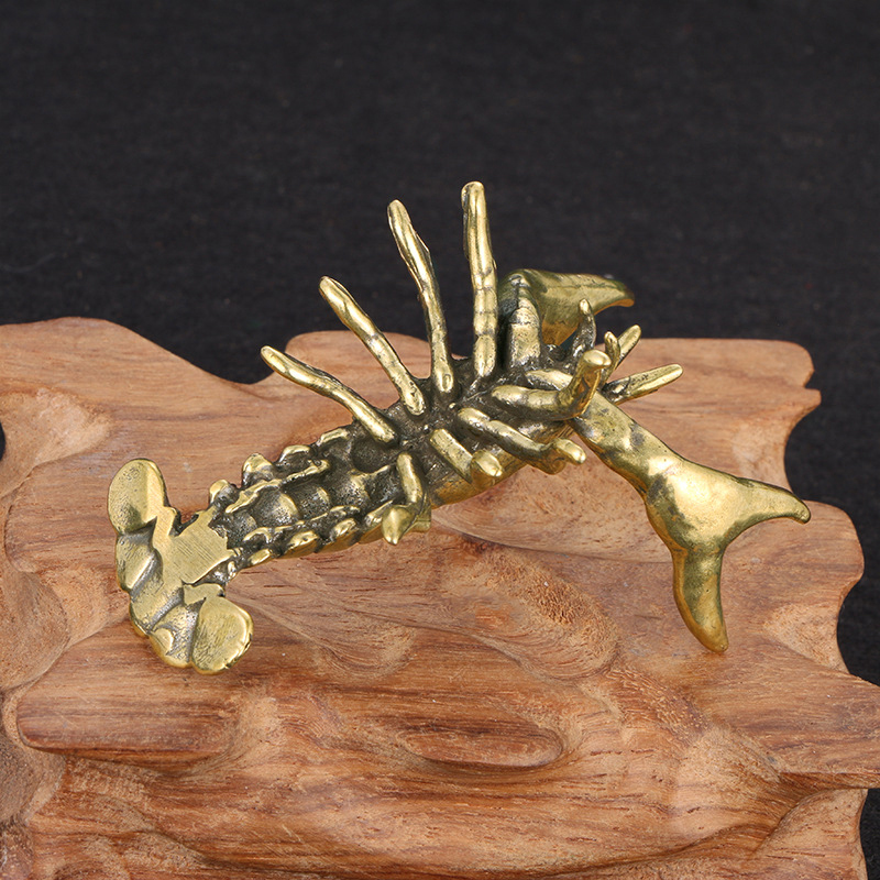Solid Brass Crayfish Ornament  - Vintage Collectible Furniture ulasan dan harga