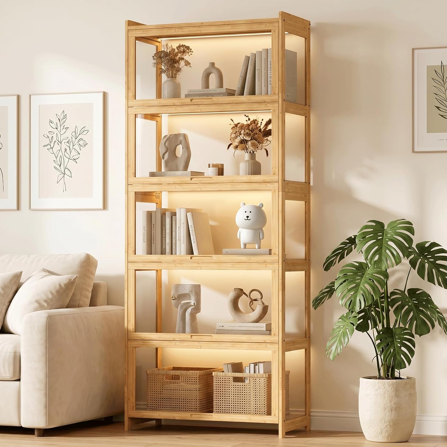Display Cabinet with Acrylic D - Collectible & Vintage Dolls For Christmas ulasan dan harga