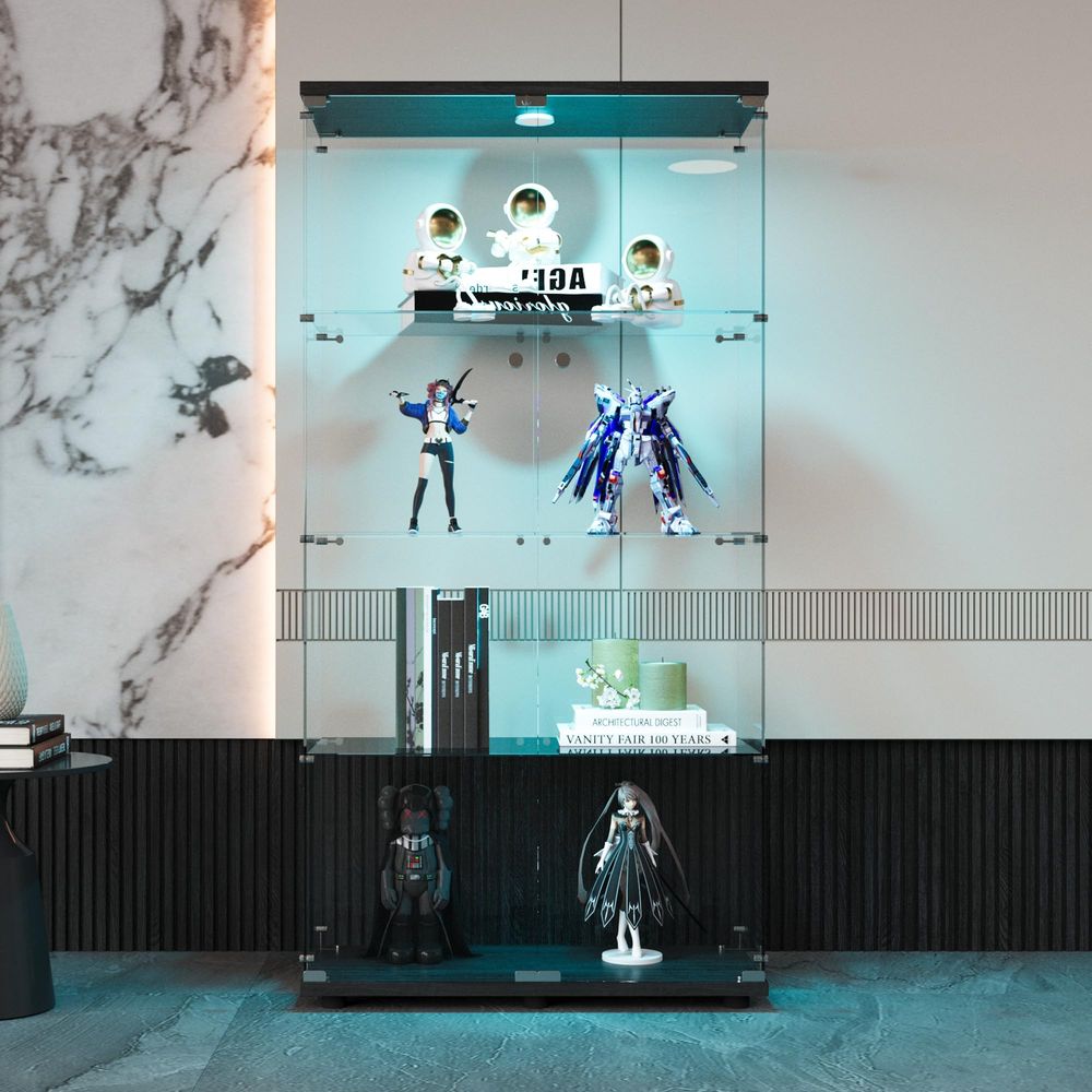 4Shelf Tempered Glass Display  - Collectible & Vintage Dolls For Christmas ulasan dan harga