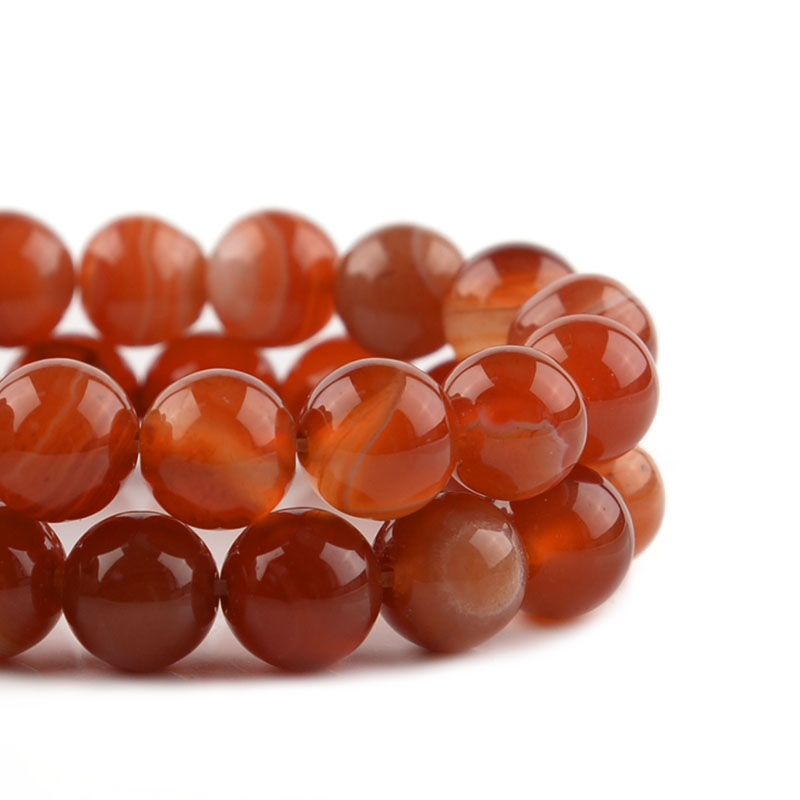 1 Strand Red Striped Agate Nat - Vintage Collectibles For Sale ulasan dan harga