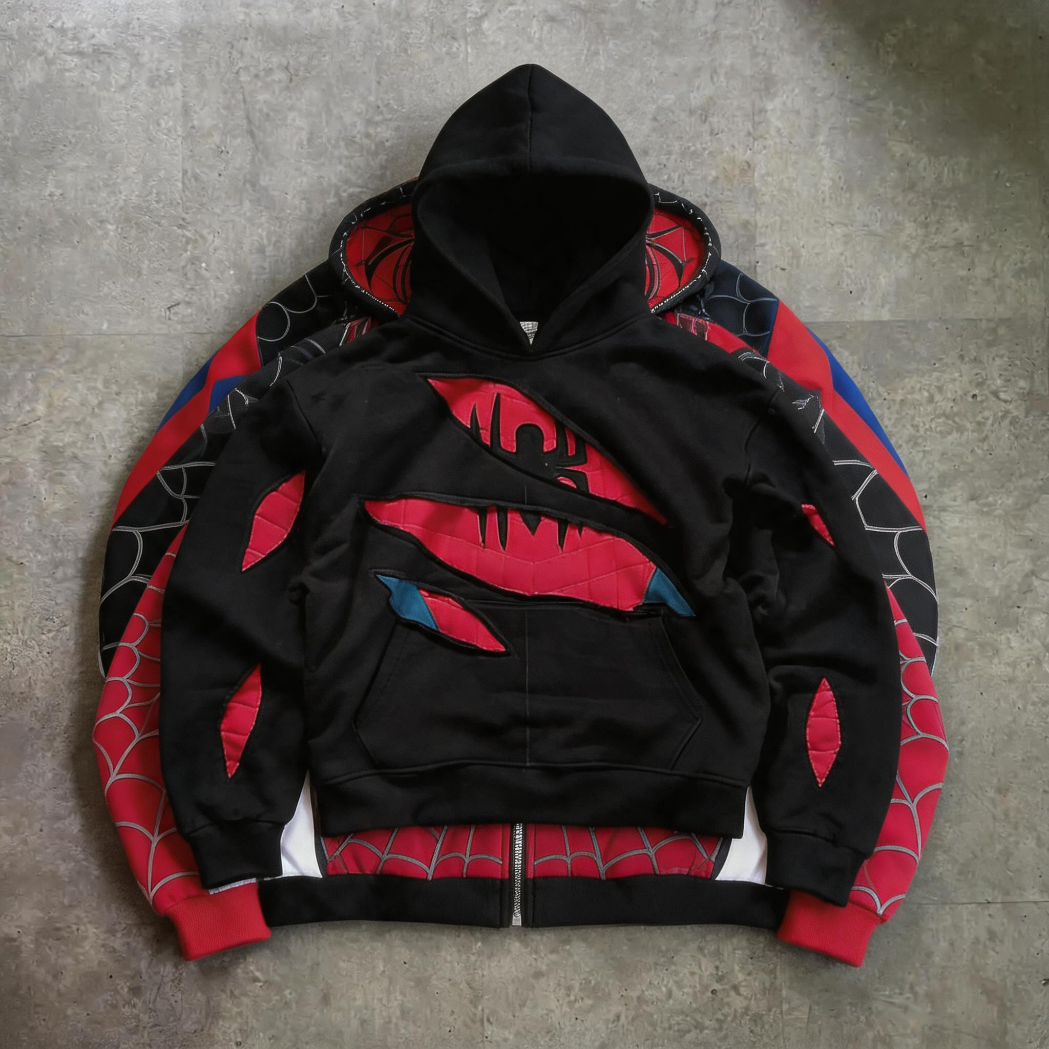 American Vintage Spider Patchw - Vintage Zip Hoodie ulasan dan harga