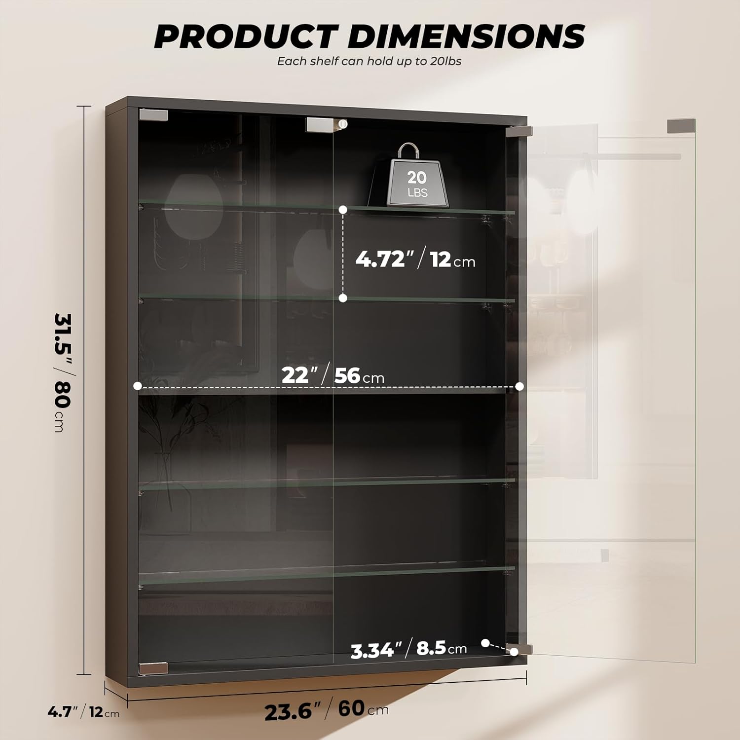 6-Tier Wall Display Case with  - Collectible & Vintage Dolls For Christmas ulasan dan harga