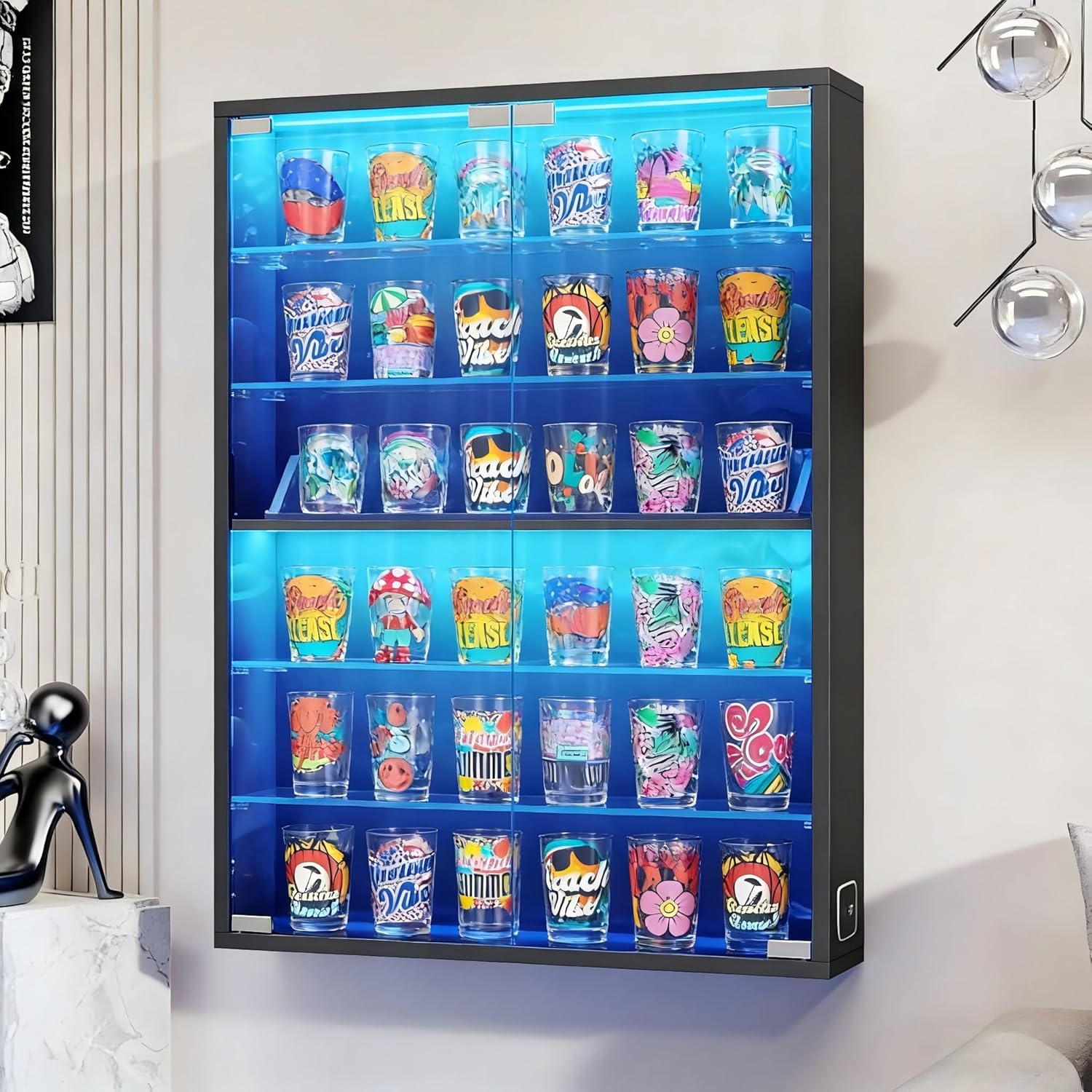 6-Tier Wall Display Case with  - Collectible & Vintage Dolls For Christmas ulasan dan harga