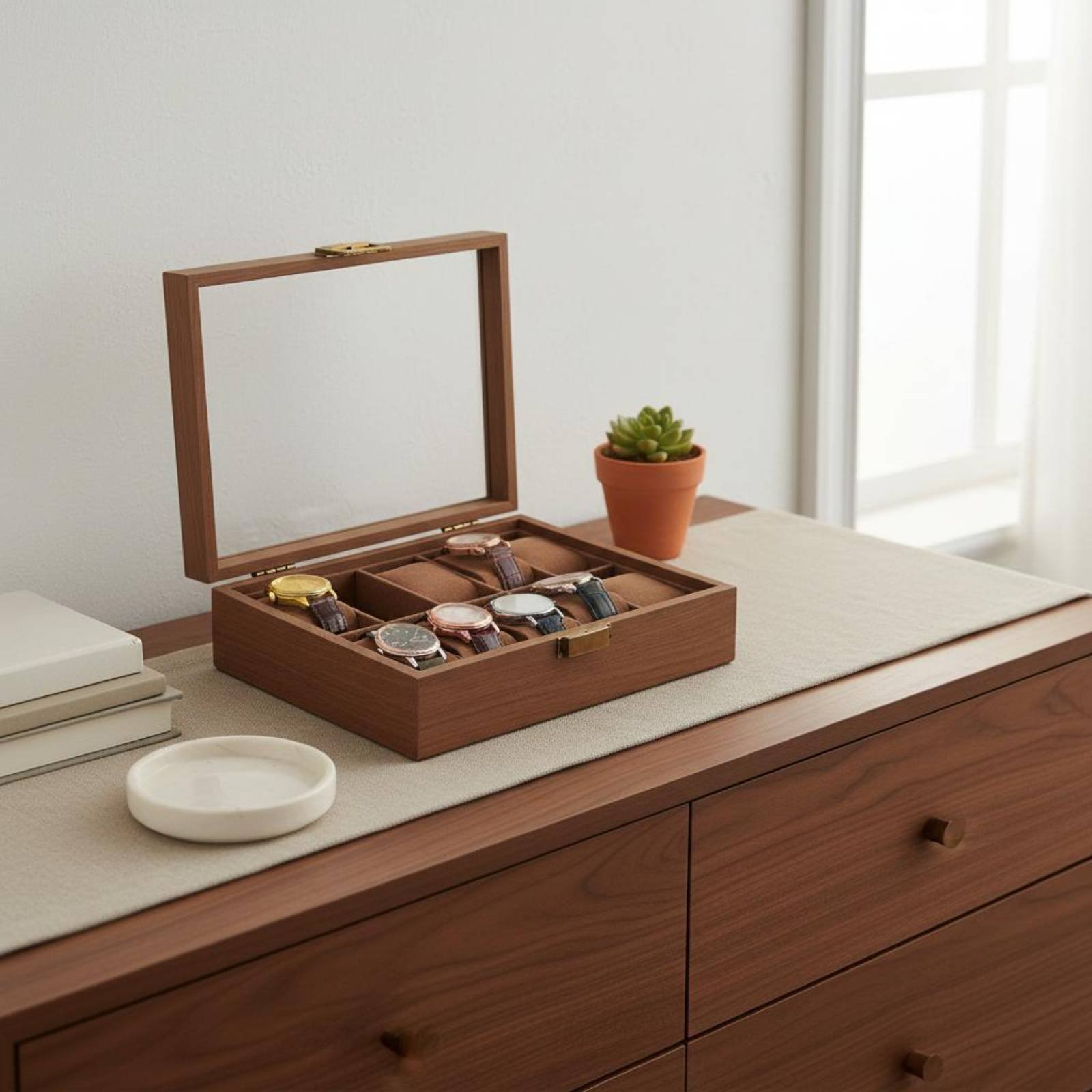Wooden Watch Display Case Vint - Vintage Watch Collecting ulasan dan harga
