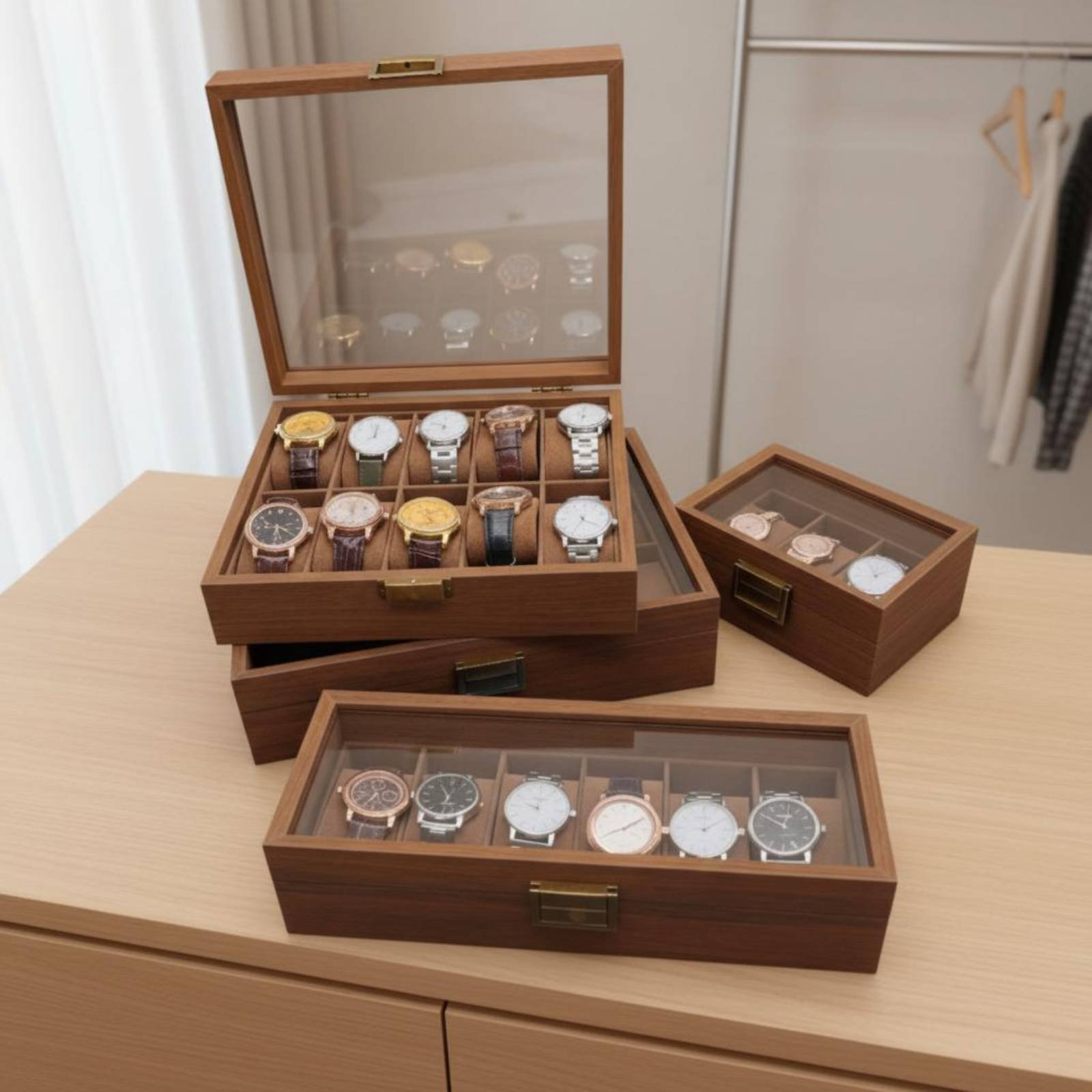 Wooden Watch Display Case Vint - Vintage Watch Collecting ulasan dan harga