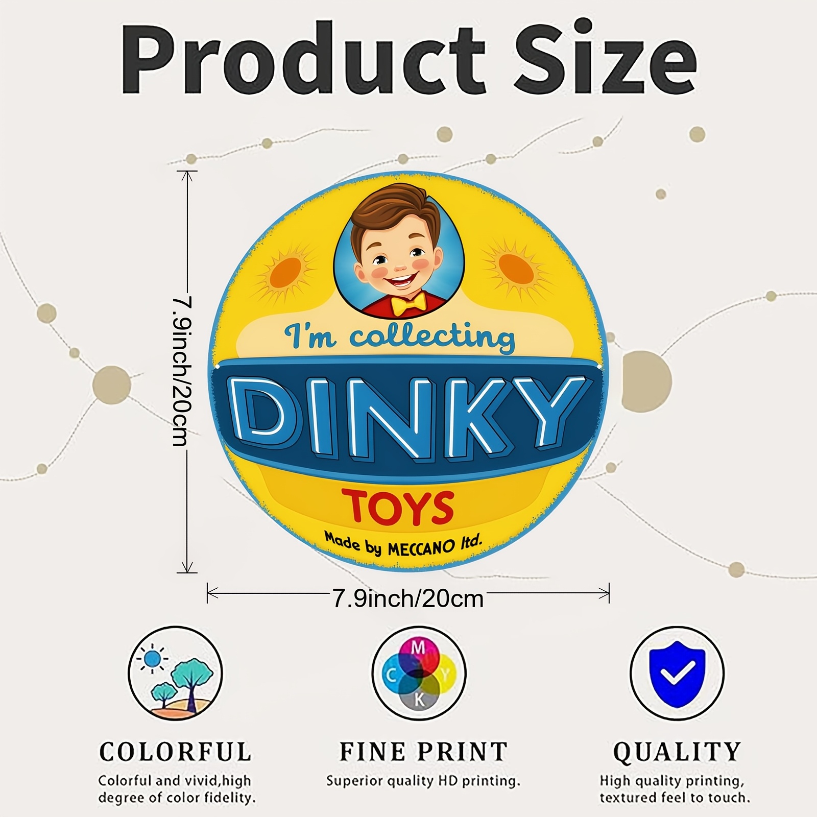 Retro Round Aluminum Wall Sign - Vintage Toys Collector ulasan dan harga