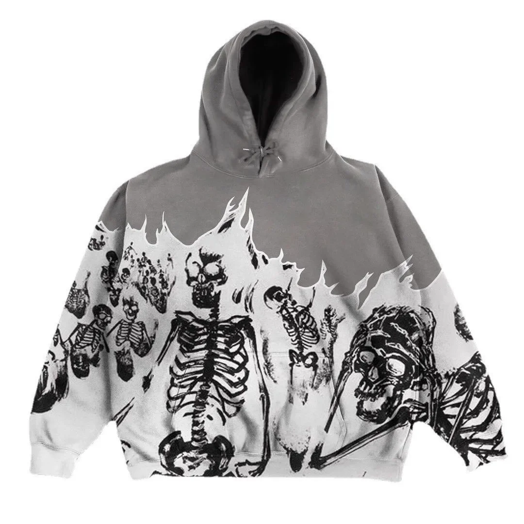 Men Anime Skull Hoodies Women  - Vintage Zip Hoodie ulasan dan harga