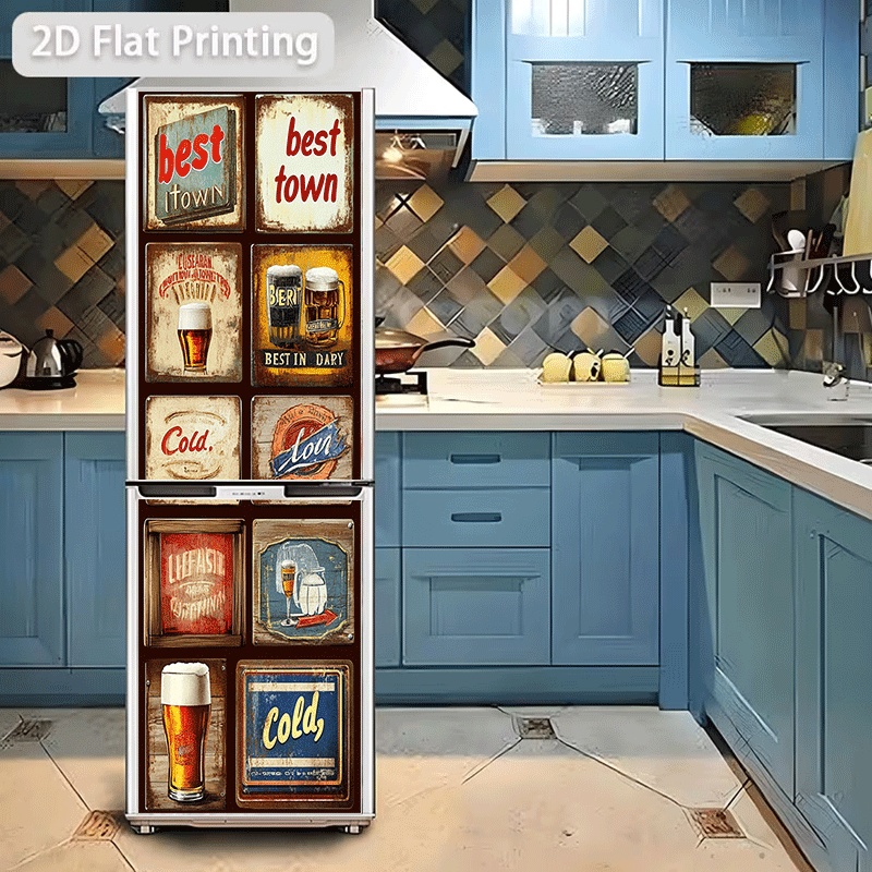 Refrigerator Sticker Refrigera - Vintage Collectible Furniture ulasan dan harga